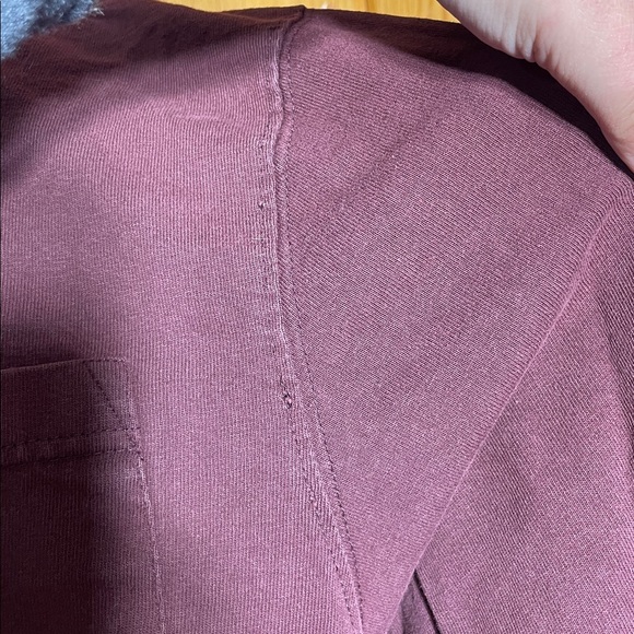 Carhartt Maroon Long Sleeve with Yellow Logo size medium workwear fall top - Picture 8 of 9